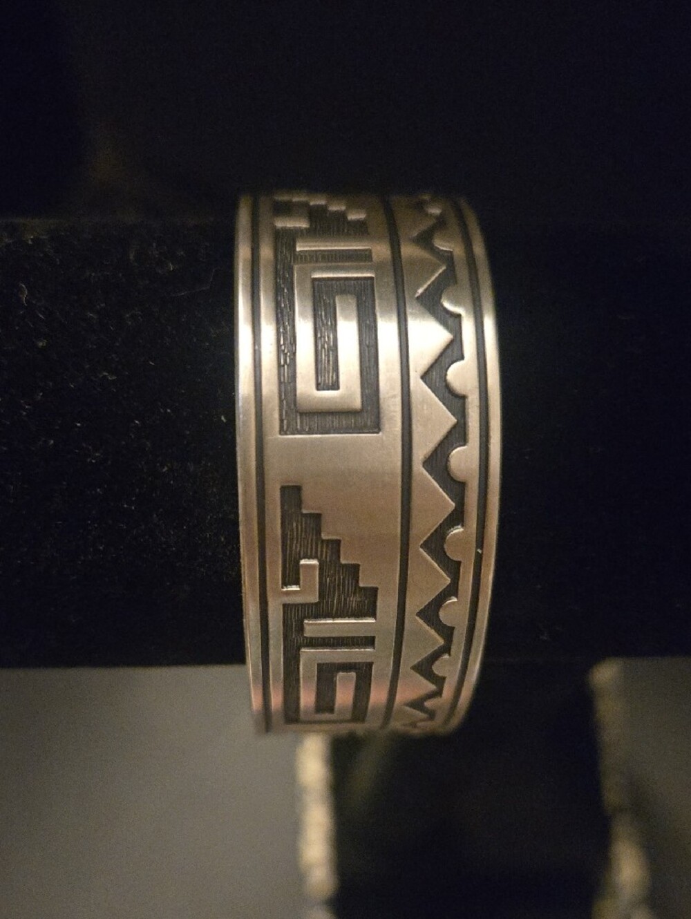 Stunning Vintage Hopi Silver Kabana Cuff Bracelet - Picture 6 of 10